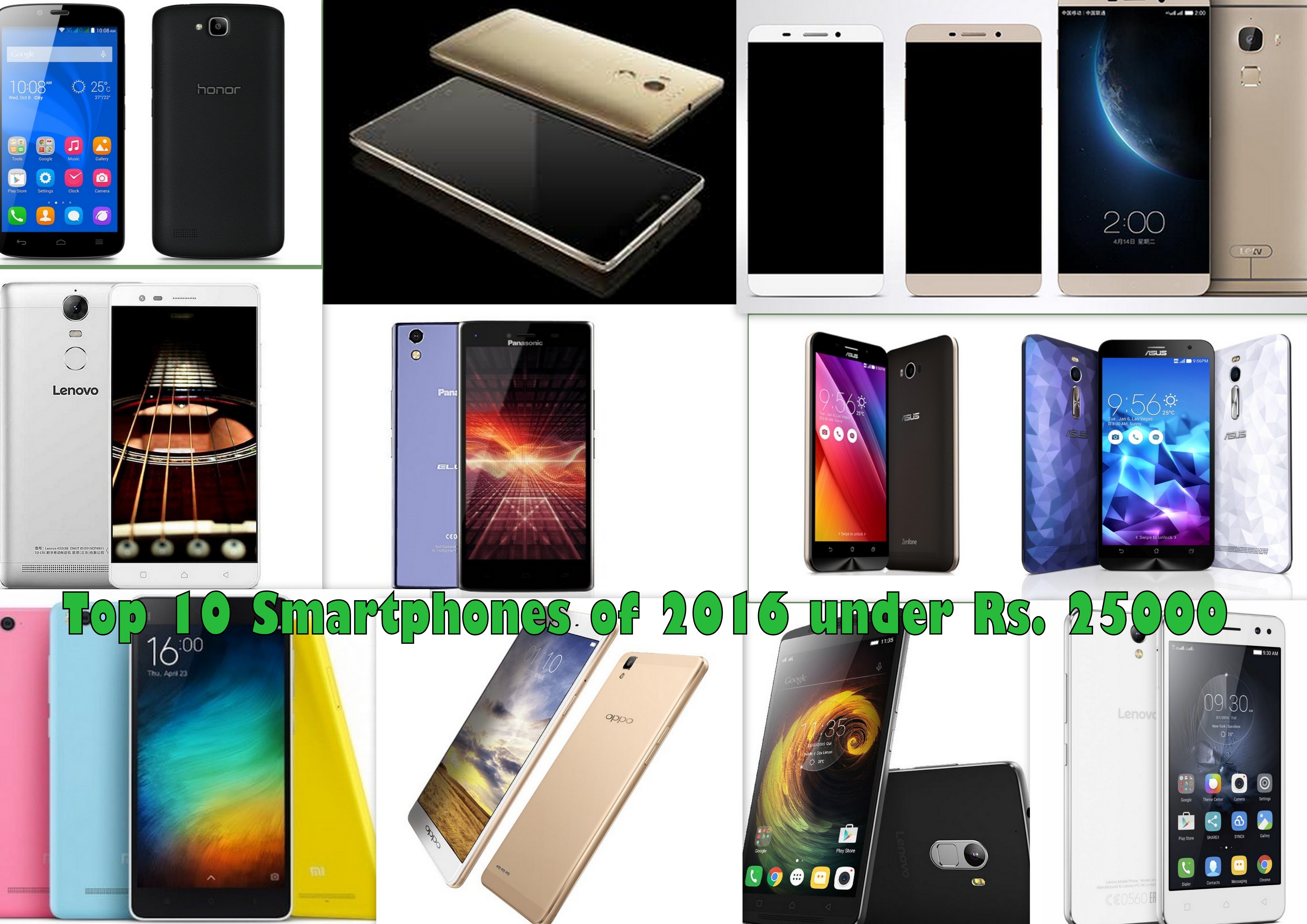 Best 10 Smartphones of 2016 under Rs. 25000