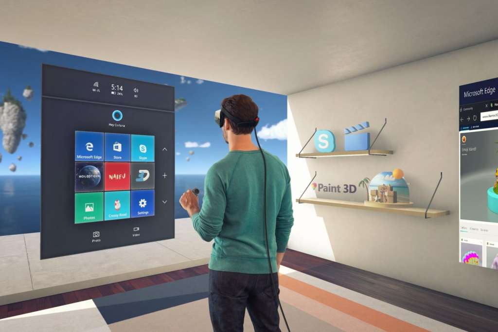 Demonstration of the newWindows 10 VR headset. Image Courtesy