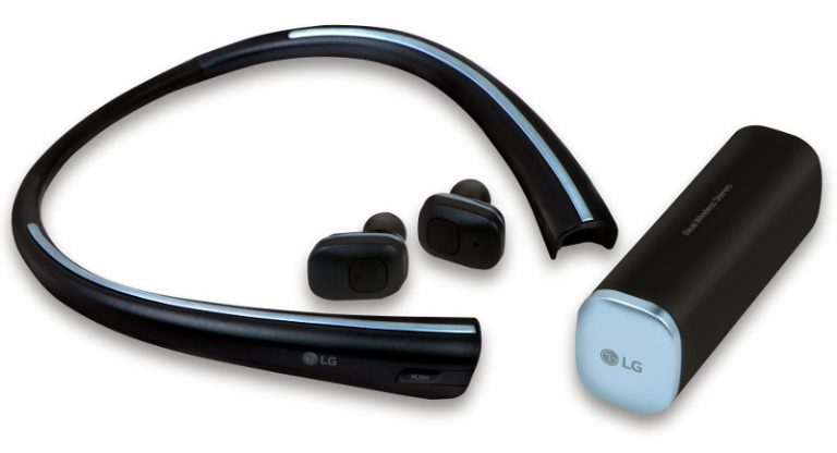 The LG Tone free is the company's first wireless stereo product to come with wireless earbuds that charge whenever they are stored inside the neckband, making them easy to charge and carry.