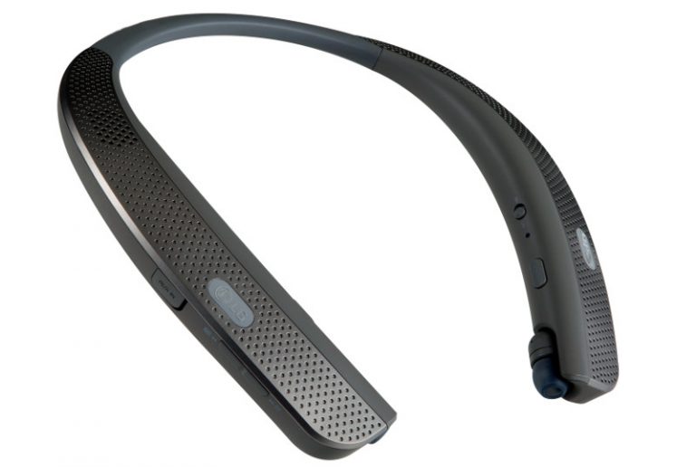 The LG Tone Studio features Dual Play lets you connect two LG TONE Studio wearable speakers and share the sound from a movie, playlist or more.