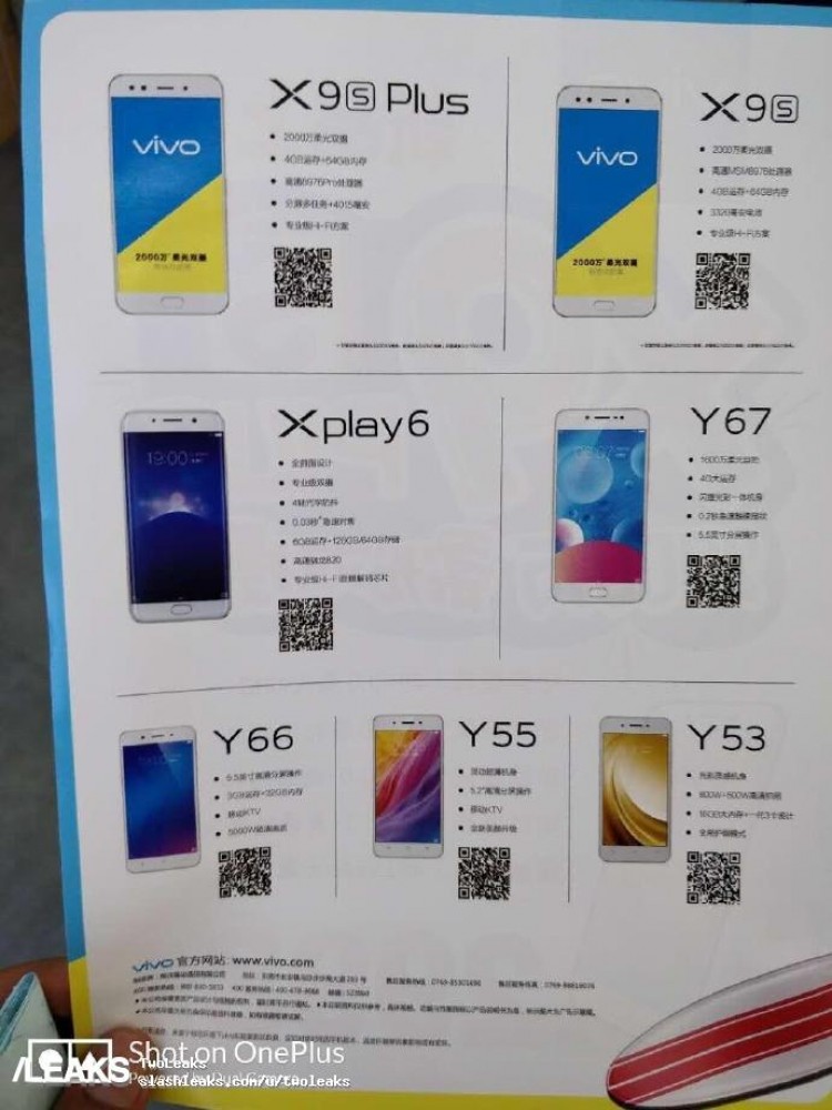Vivo X9S and X9S Plus Leaked Poster