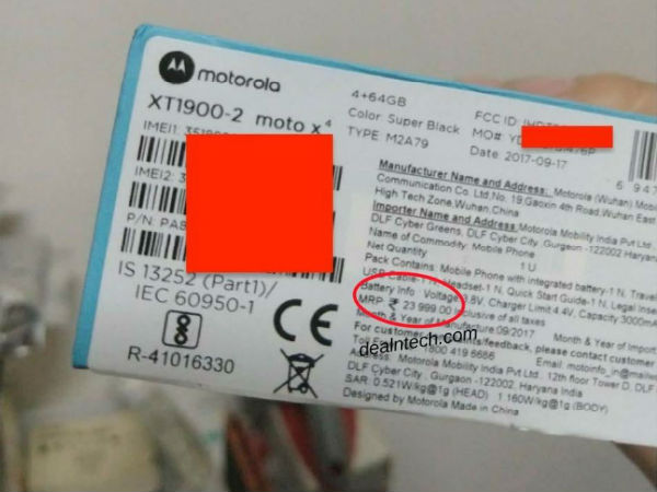 Moto X4 leaked box