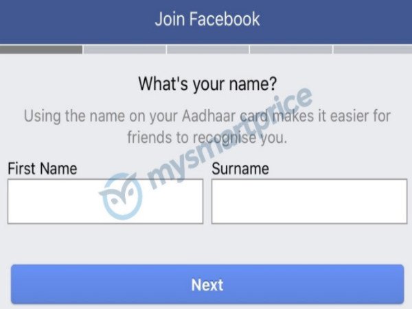 Facebook aadhar linkage
